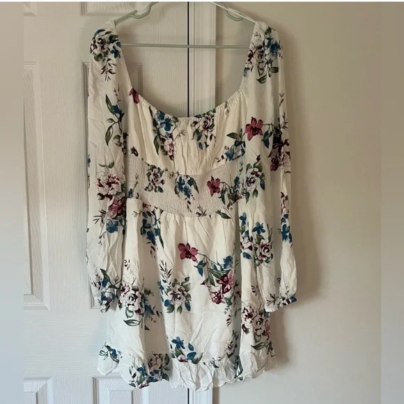 Urban Outfitters - Lumiere Mini Dress White Floral - Size Large - Picture 6 of 7